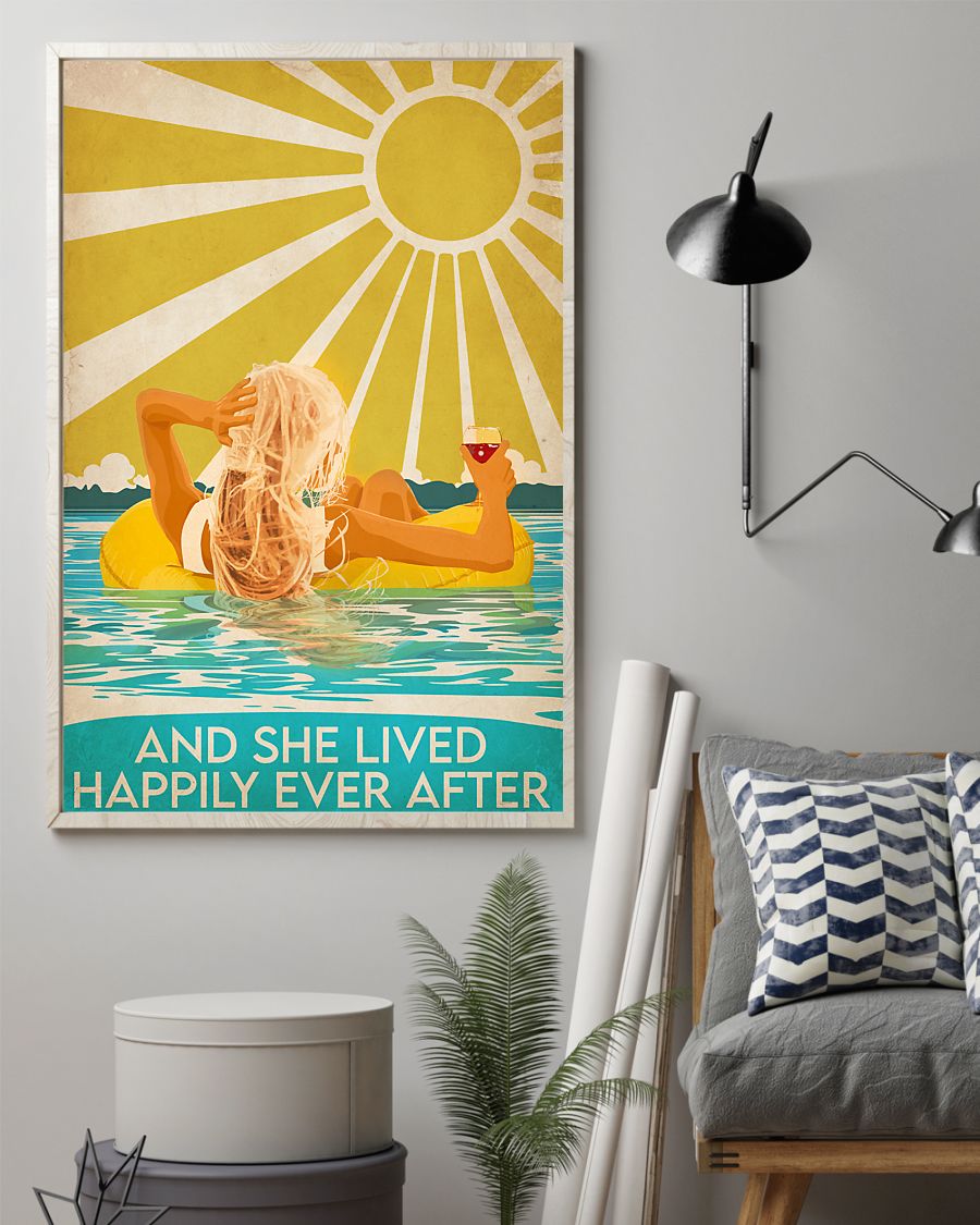 Swimming blonde and she lived happily ever after poster