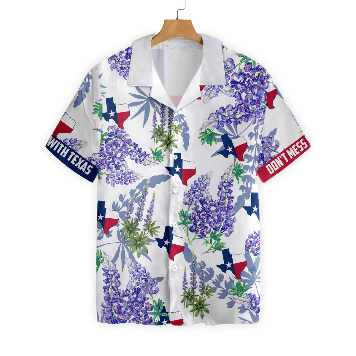 Texas Flag Bluebonnets Hawaiian Shirt1