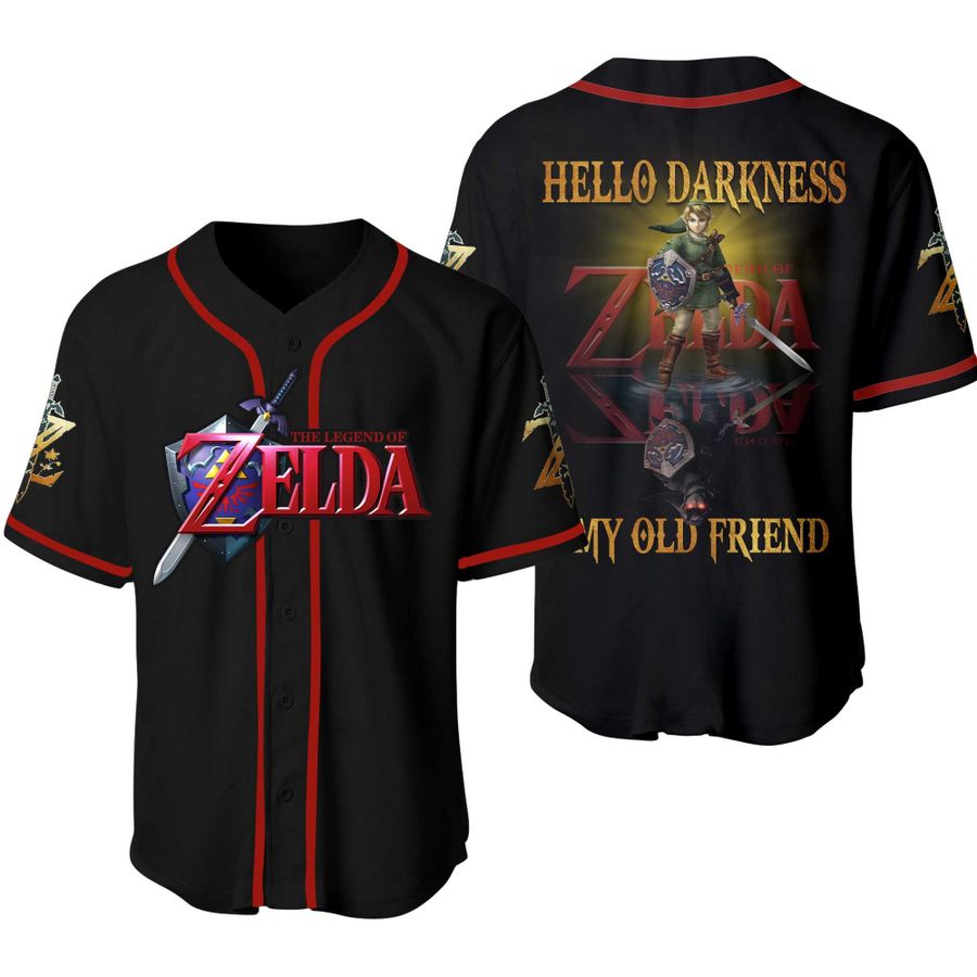 The legend of Zelda hello darkness my old friend baseball shirt 1