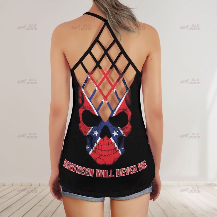 These colors dont run they reload Southern will never die criss cross tank top 1