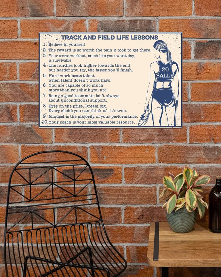 Track and field life lessons custom name and number poster 3 Copy