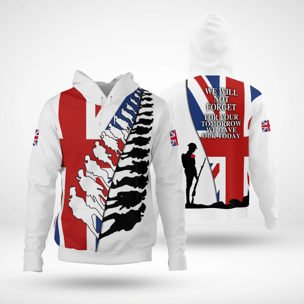 UK veteran remembrance day we will not forget hoodie and shirt 6