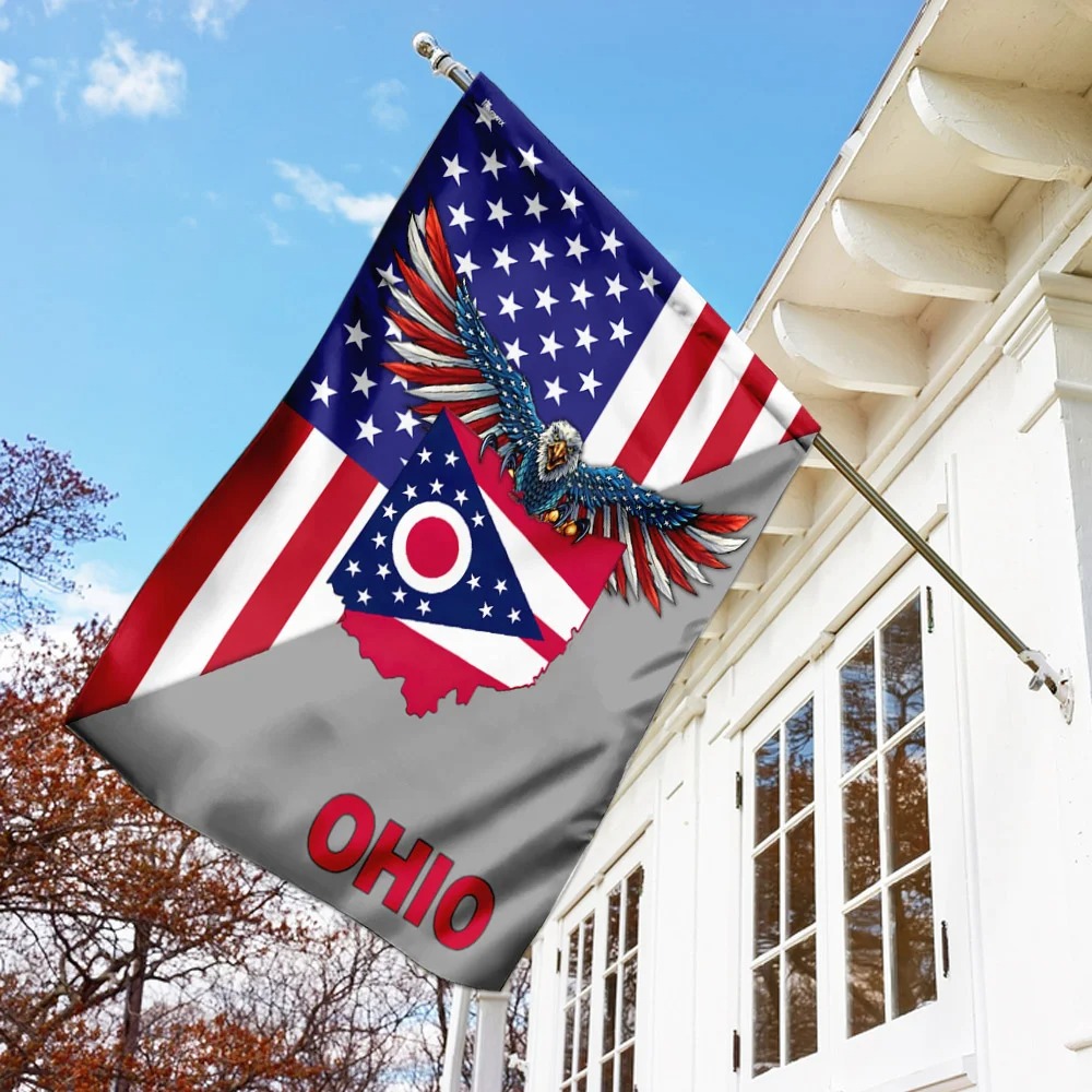 US State Ohio American Eagle Flag 1