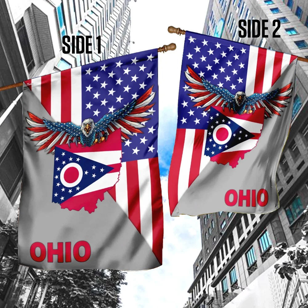 US State Ohio American Eagle Flag 2