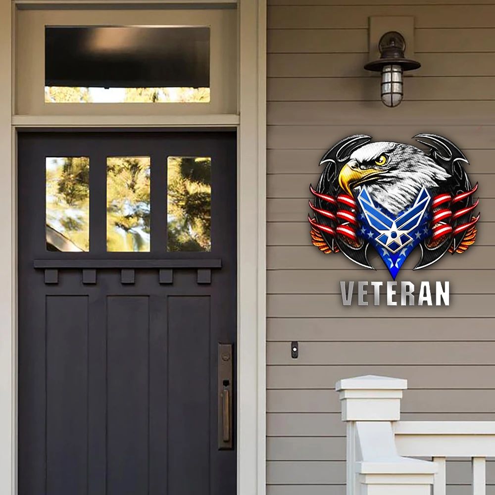 United States Air Force Veteran eagle metal sign