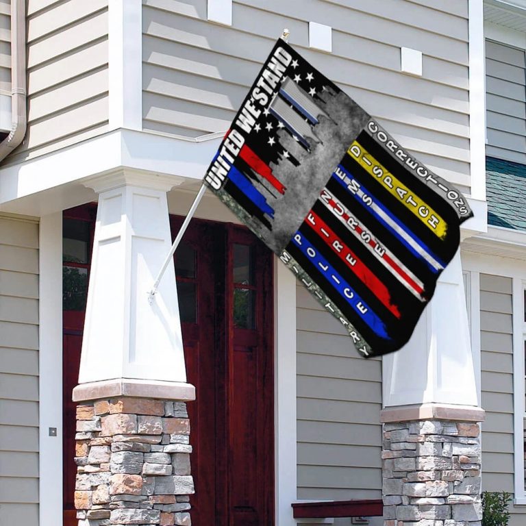 United We Stand military police fire nurse ems dispatch corrections flag 3