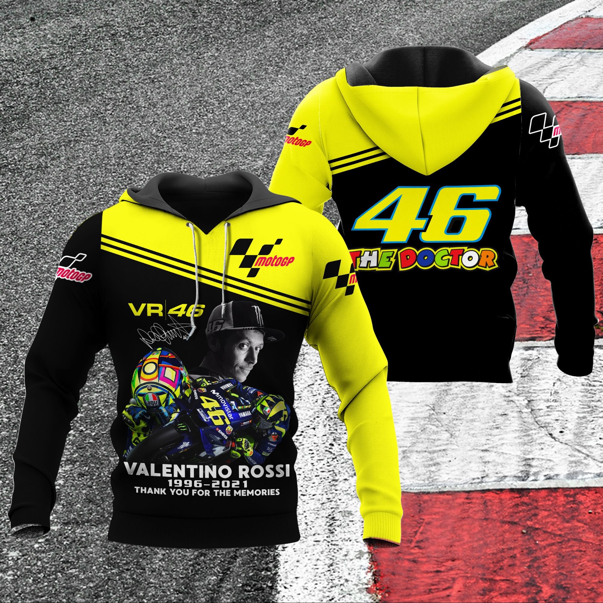 VR 46 Valentino Rossi thank you for the memories 3d hoodie