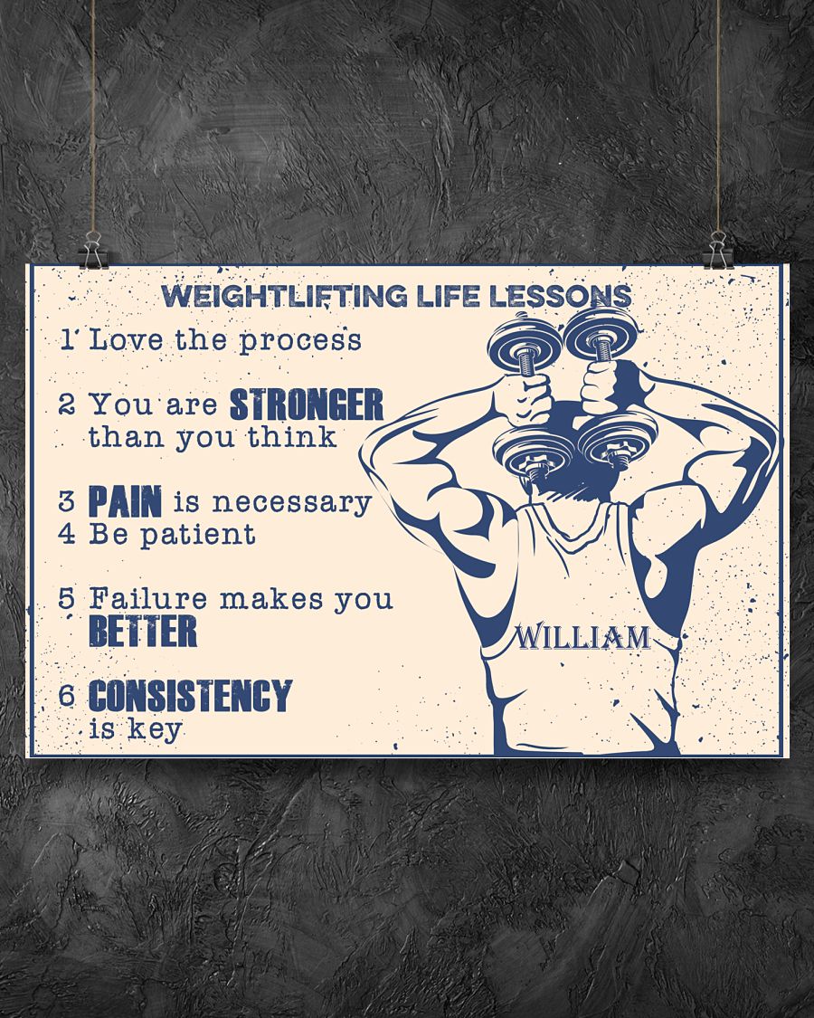 Weightlifting life lessons custom name poster 1