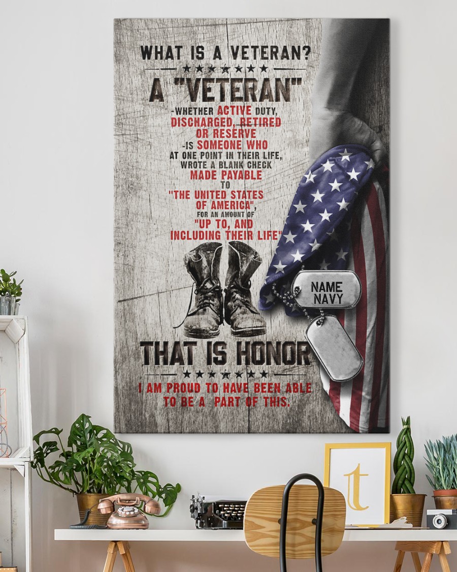 What is a Veteran that is honnor custom name canvas 1