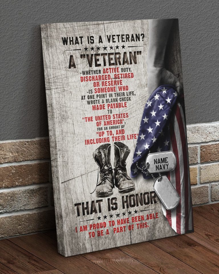 What is a Veteran that is honnor custom name canvas 3
