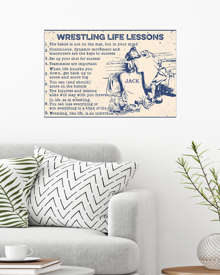 Wrestling life lessons custom name poster 1