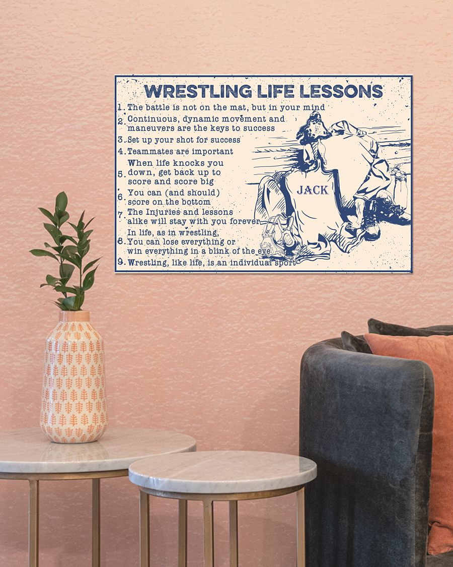 Wrestling life lessons custom name poster 2