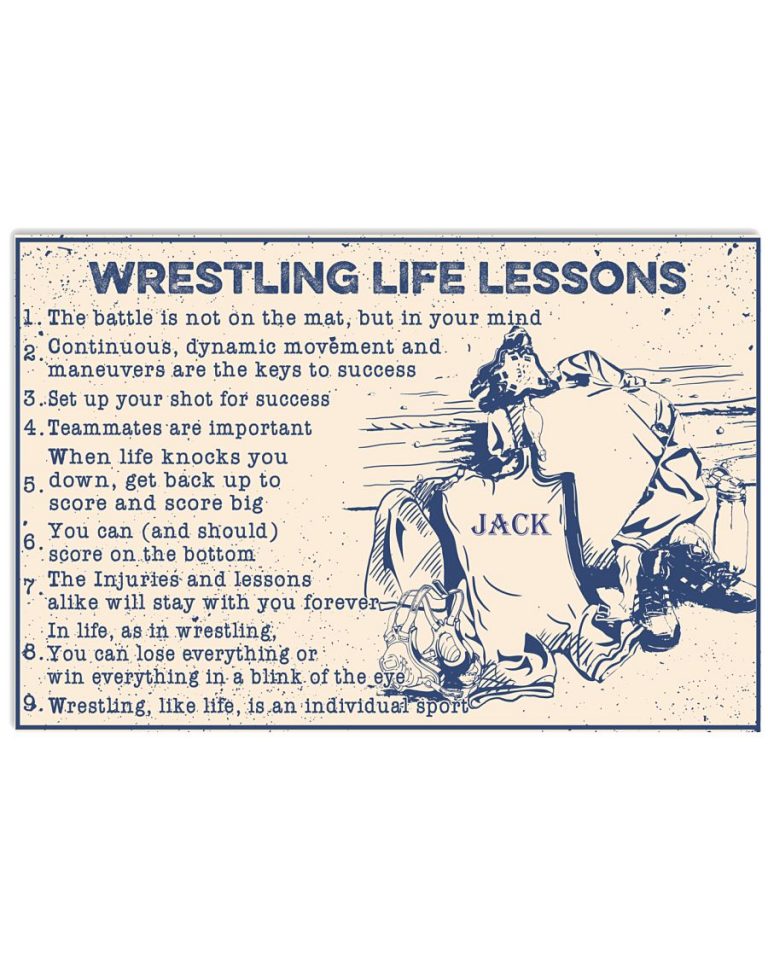 Wrestling life lessons custom name poster