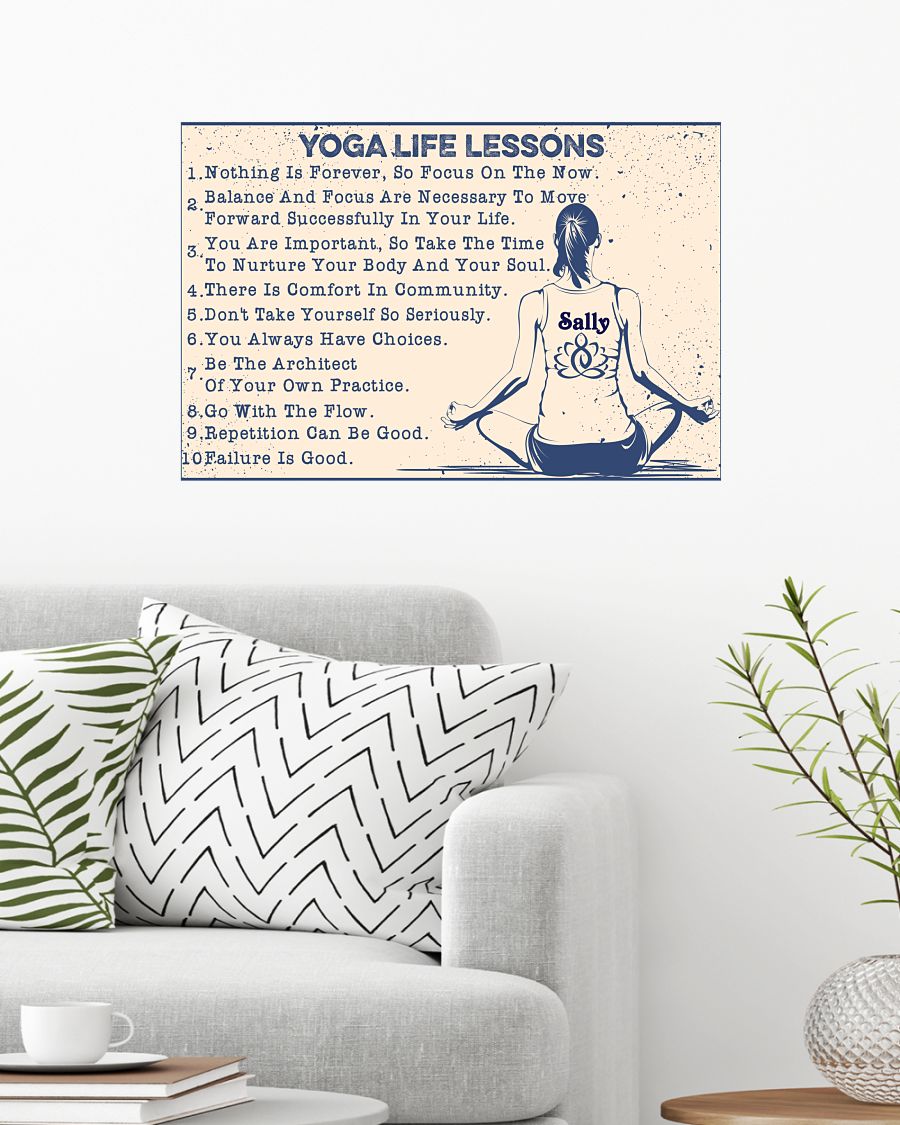 Yoga life lessons custom name poster 1
