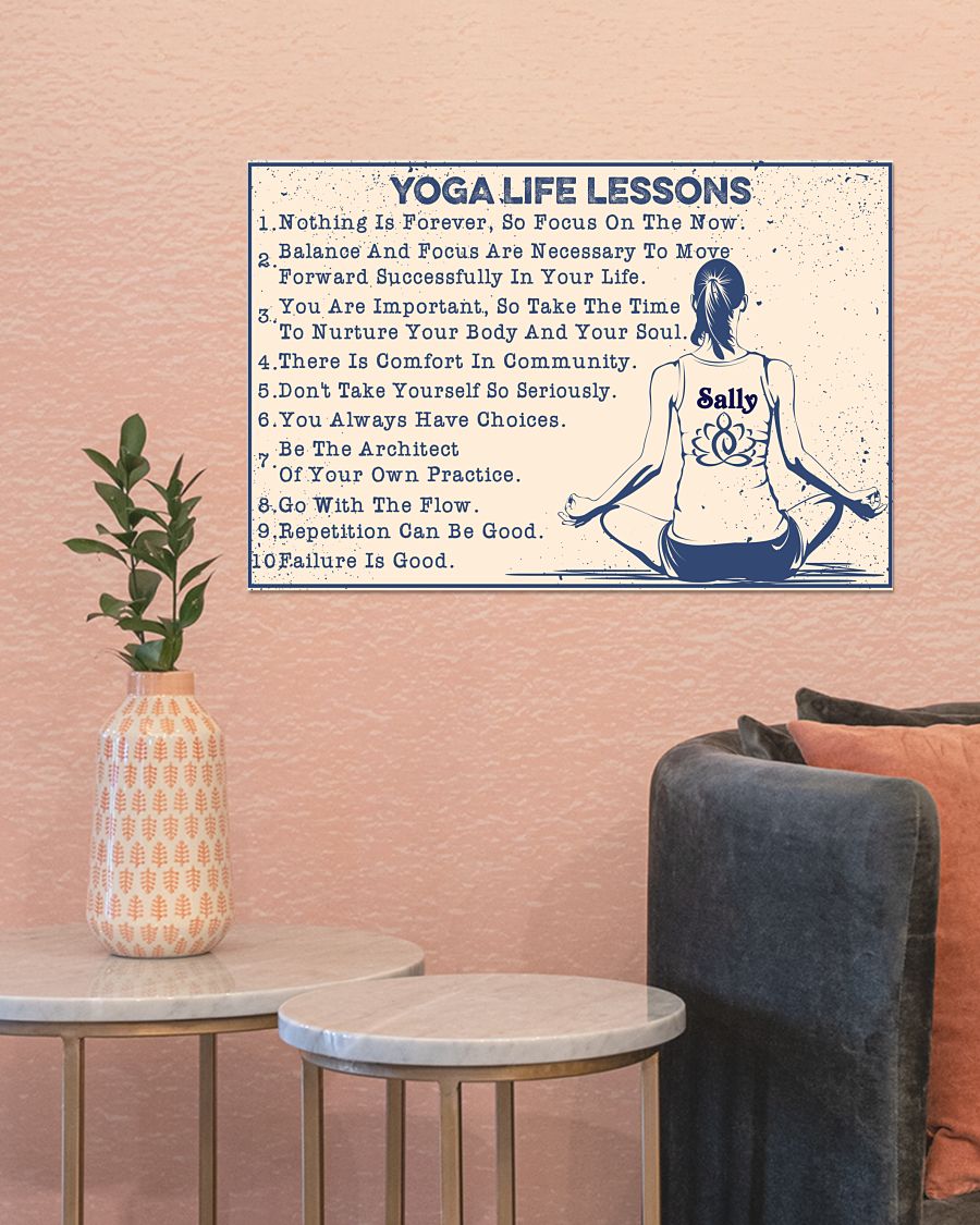Yoga life lessons custom name poster 2