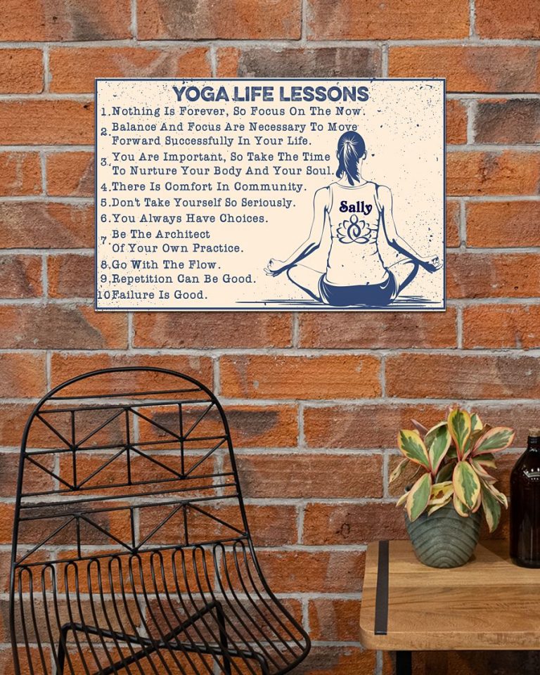 Yoga life lessons custom name poster 3