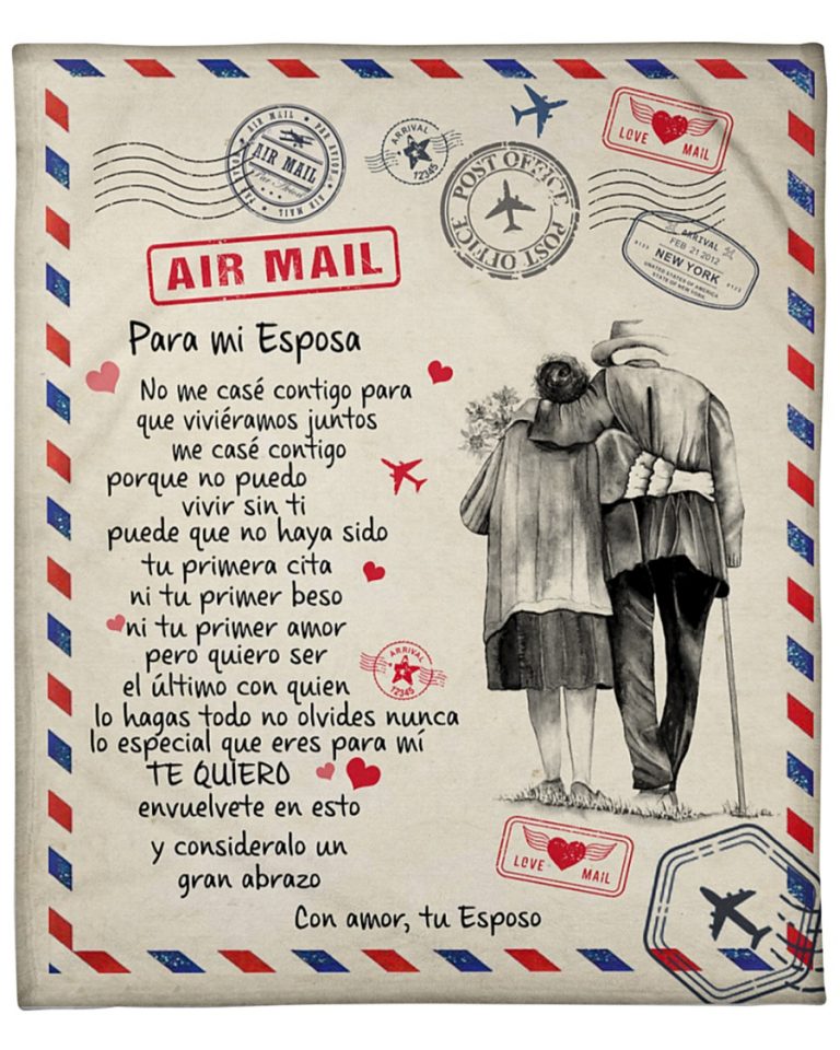 Air mail Para mi esposa Fleece Blanket 2