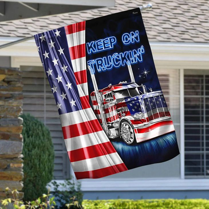 American Flag Keep On Truckin Flag