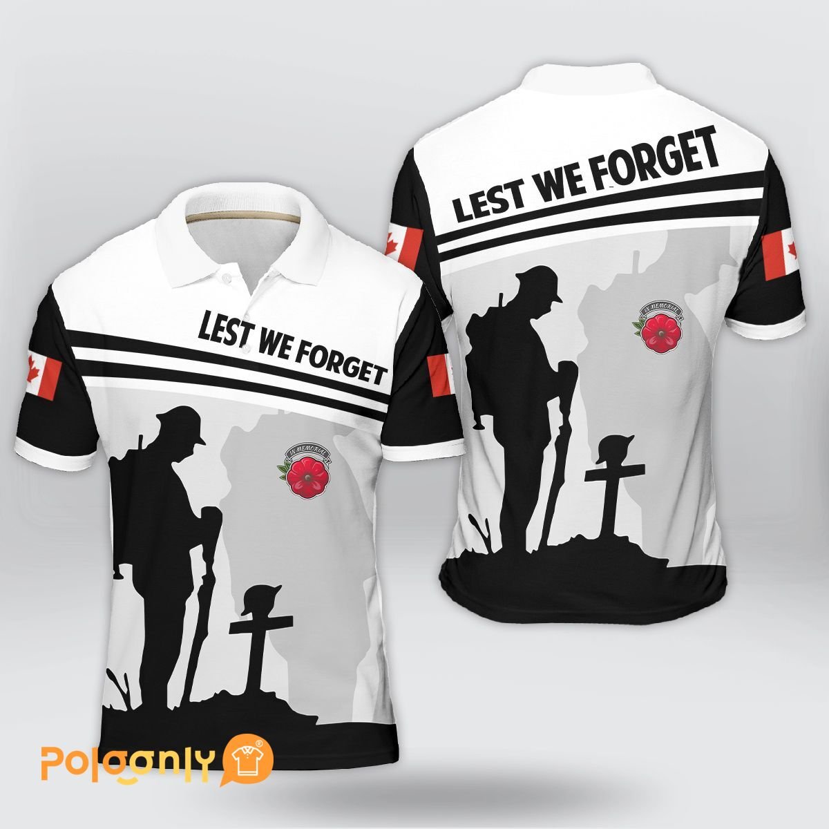 Canada Veteran Lest We Forget Polo Shirt 2
