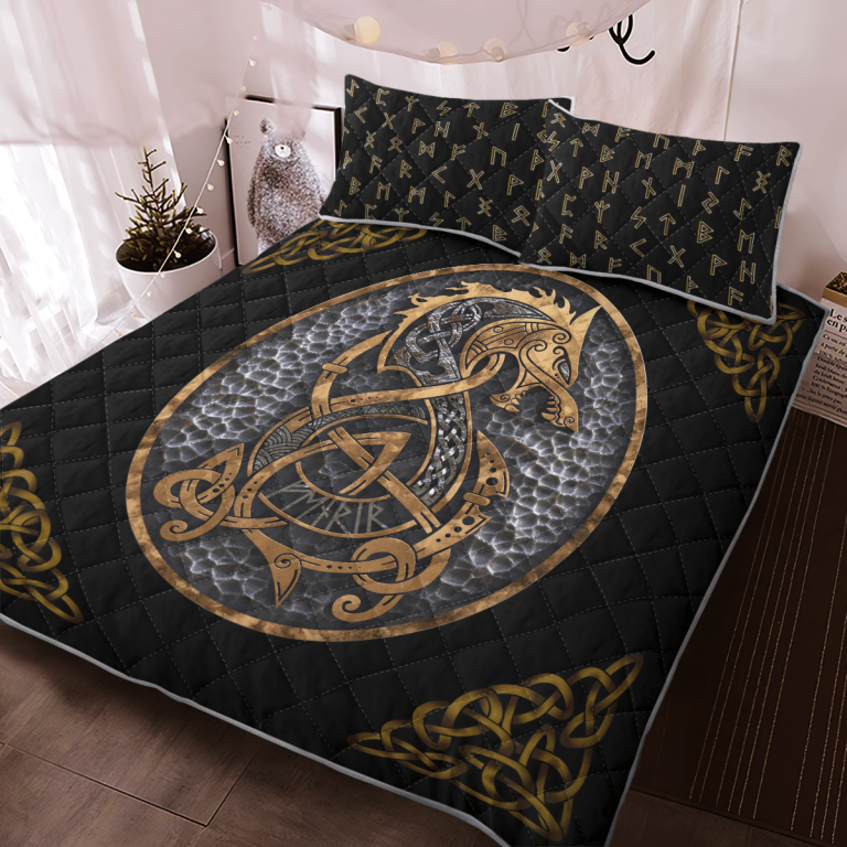 Fenrir Dragon Viking quilt bedding set 3