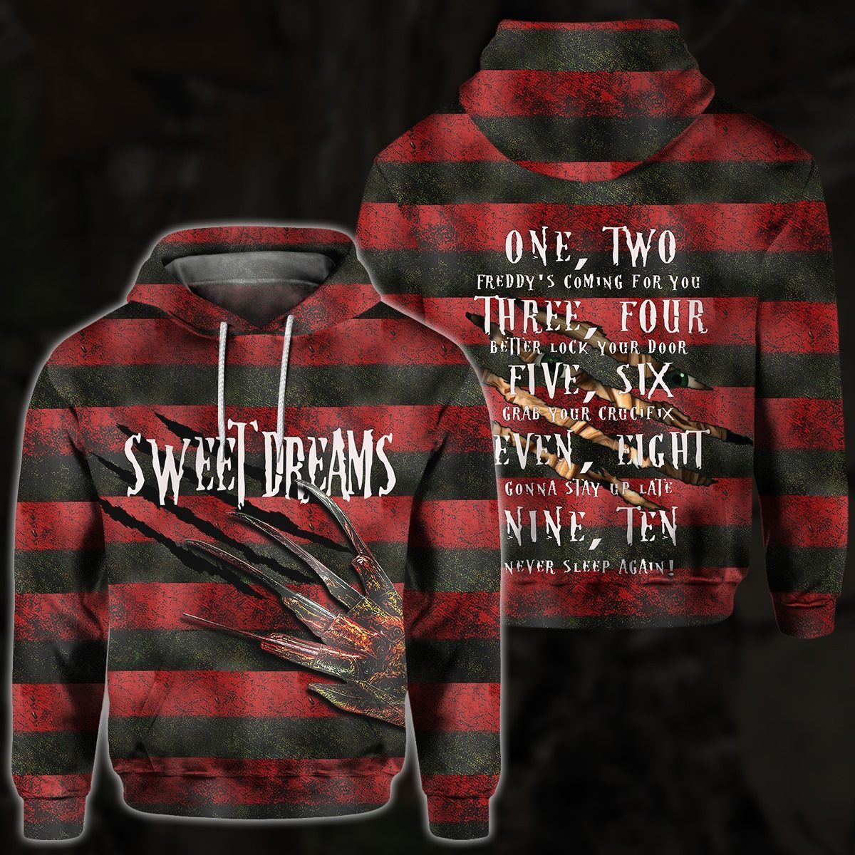Freddy Krueger sweet dreams Halloween 3d hoodie and shirt 1