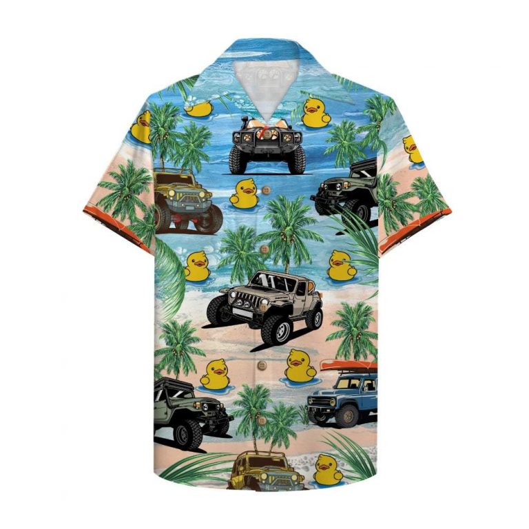 Jeep and duck Pattern Hawaiian Shirt