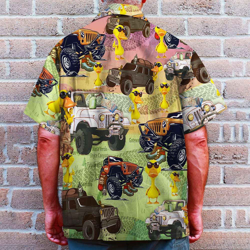 Jeep and duck camping Hawaiian shirt 1