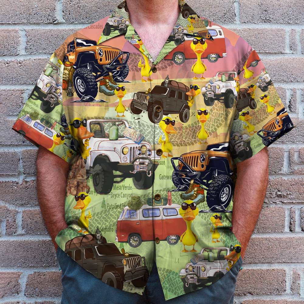 Jeep and duck camping Hawaiian shirt 2