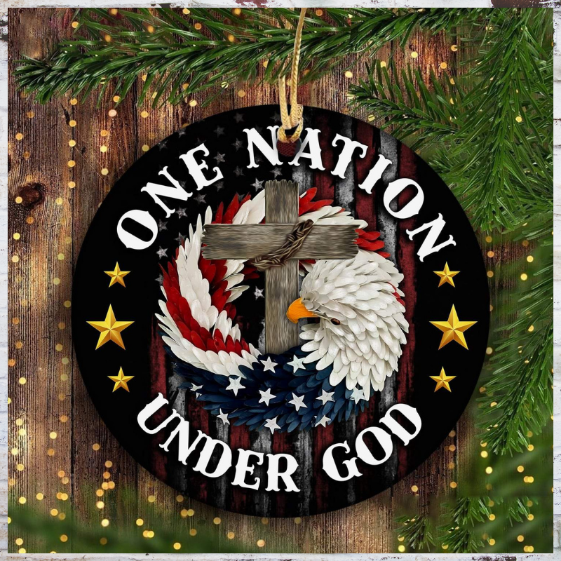 Jesus eagle one nation under God ornament 1