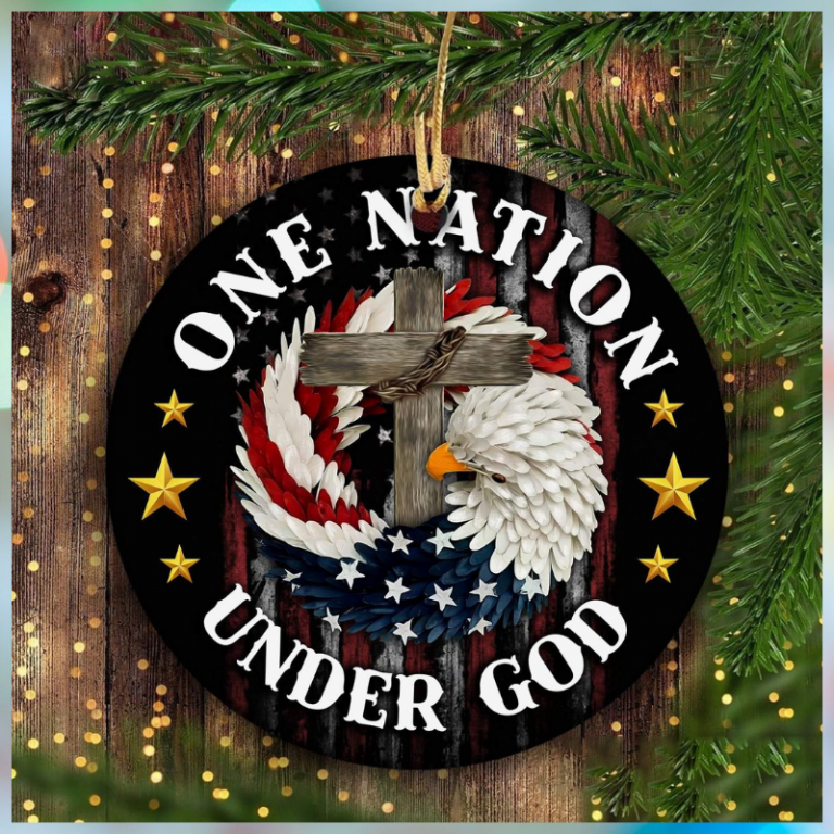 Jesus eagle one nation under God ornament