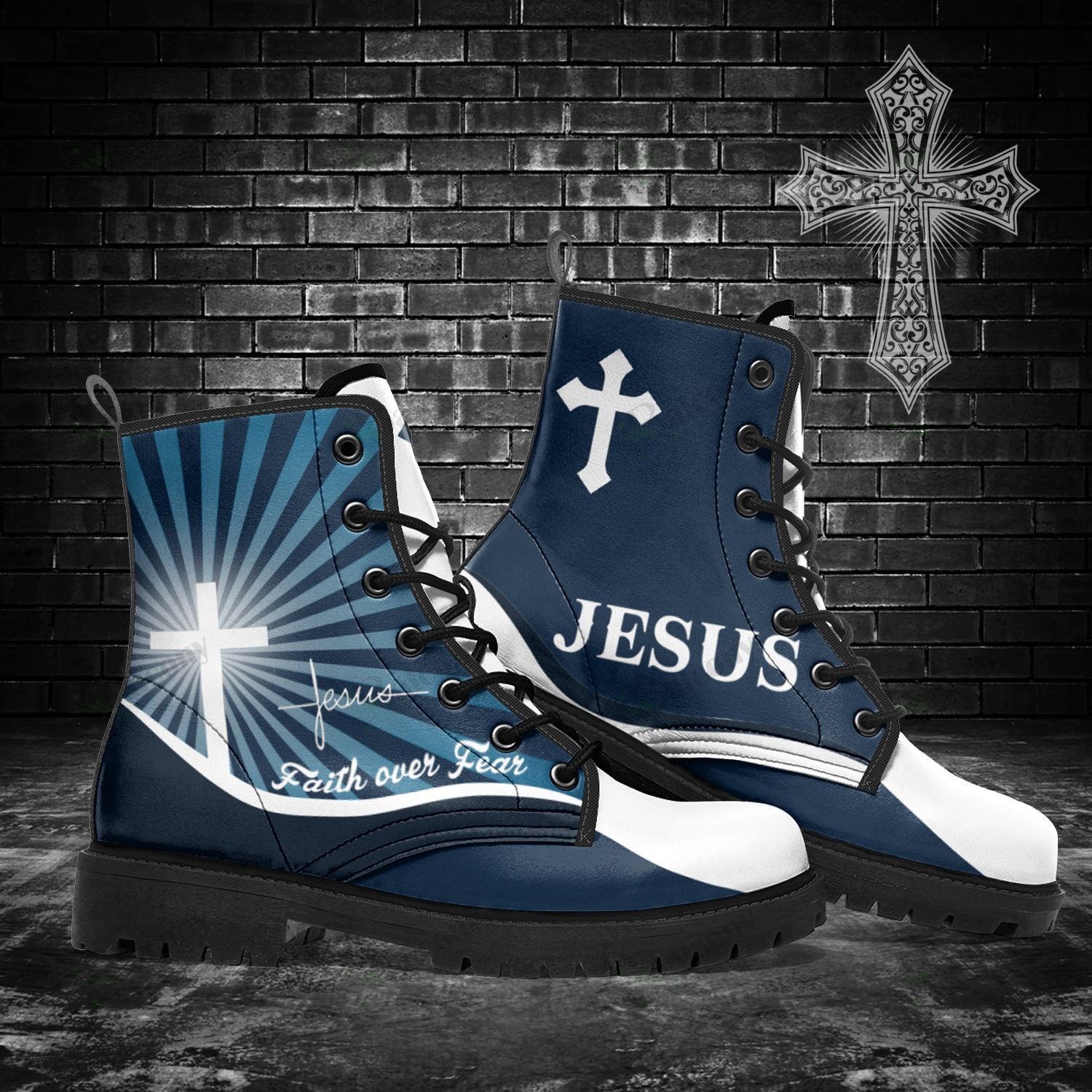 Jesus faith over fear leather Timberland Boot 1