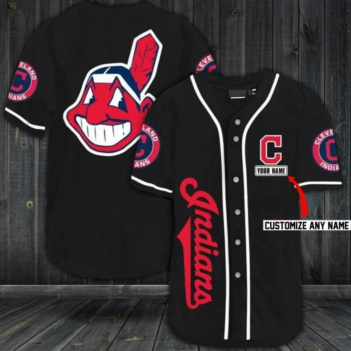MLB Cleveland Indians personalized custom name Baseball Jersey Shirt 2