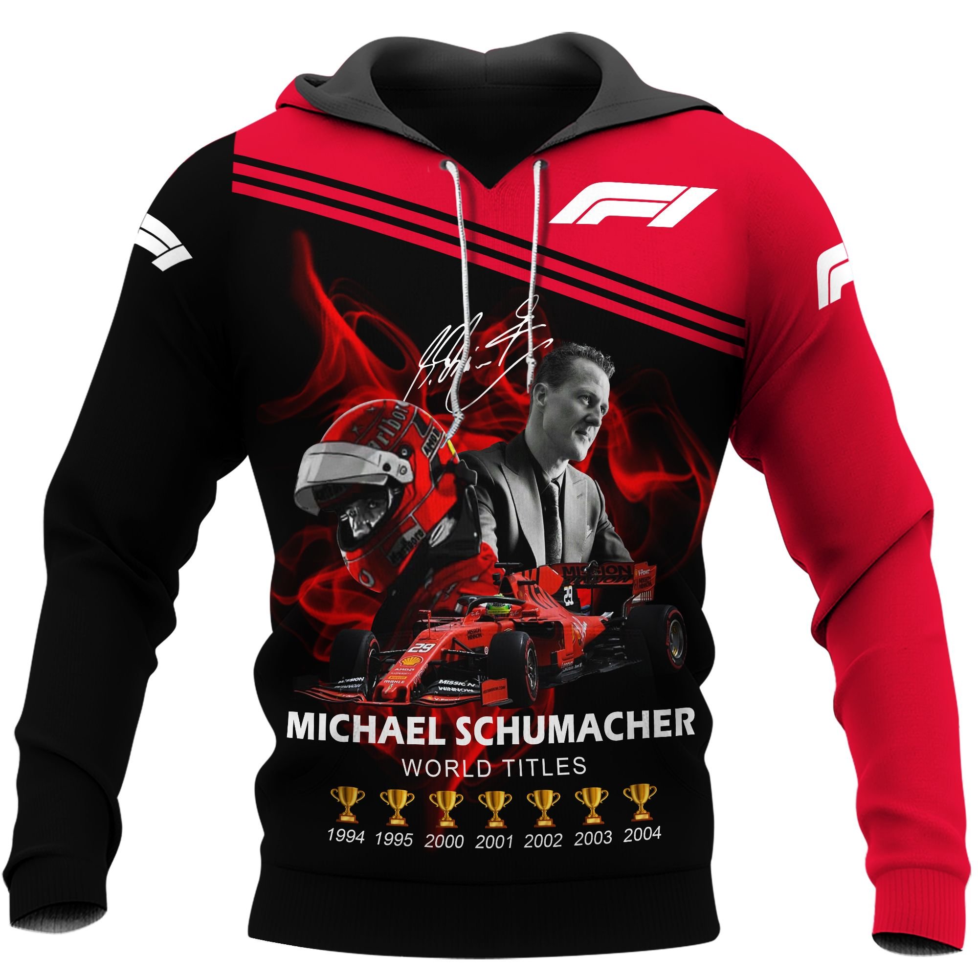 Michael Schumacher world titles 3d hoodie 1