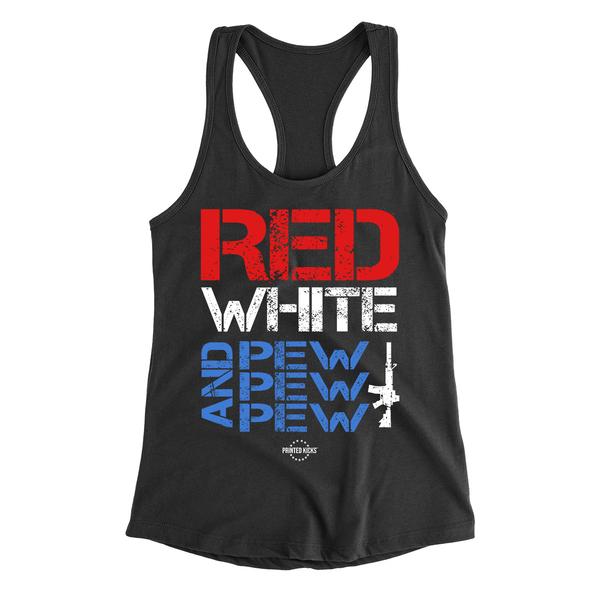 Red white and pew women tank top 1