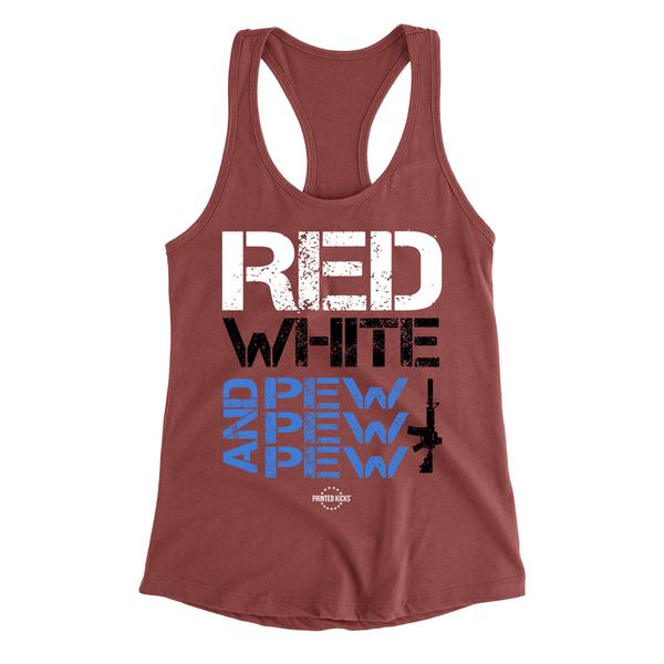 Red white and pew women tank top 5