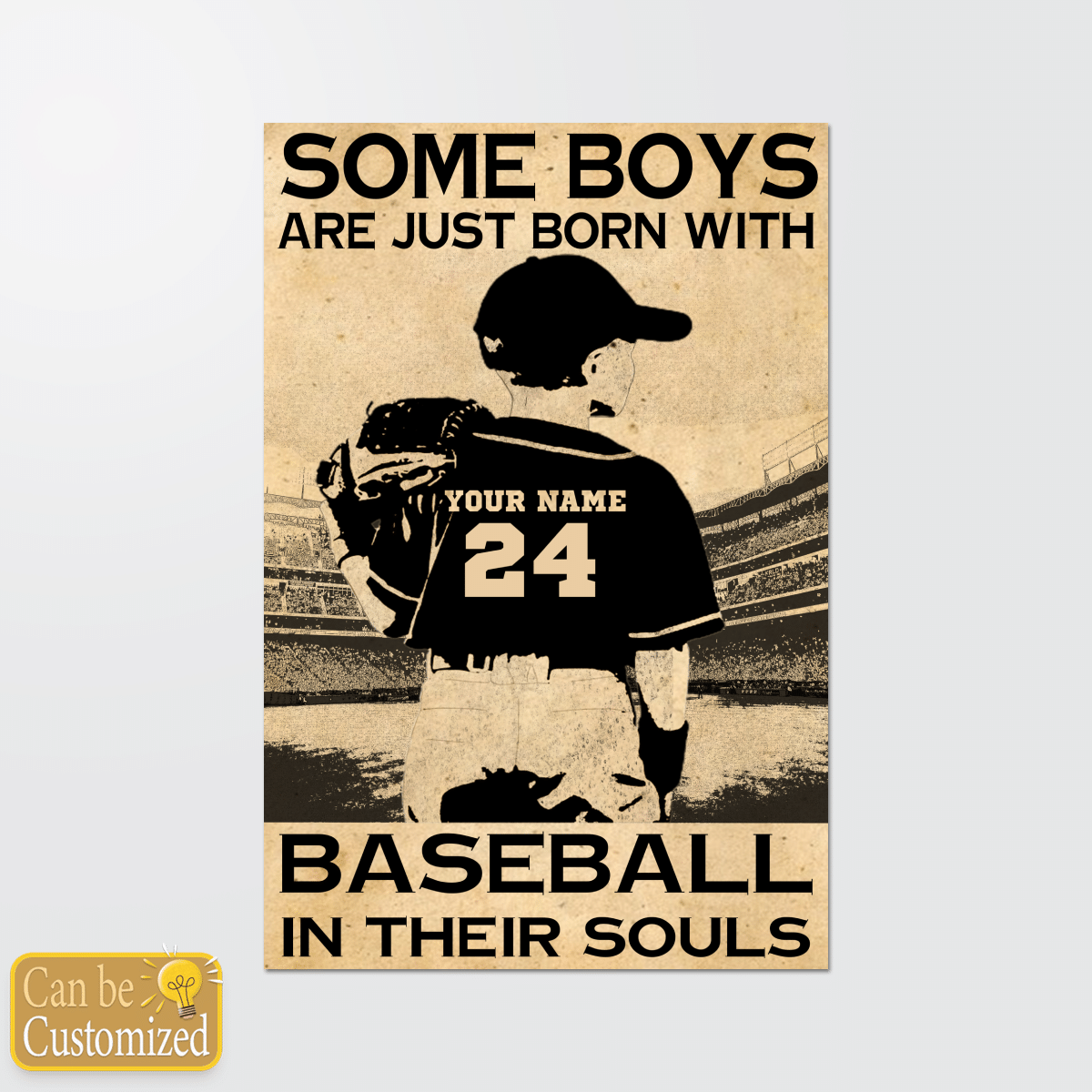 Some boys are just born with baseball in their souls custom name and number canvas 1