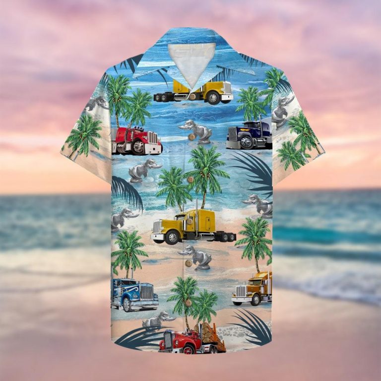 Trucker Semitruck Hawaiian Shirt 3