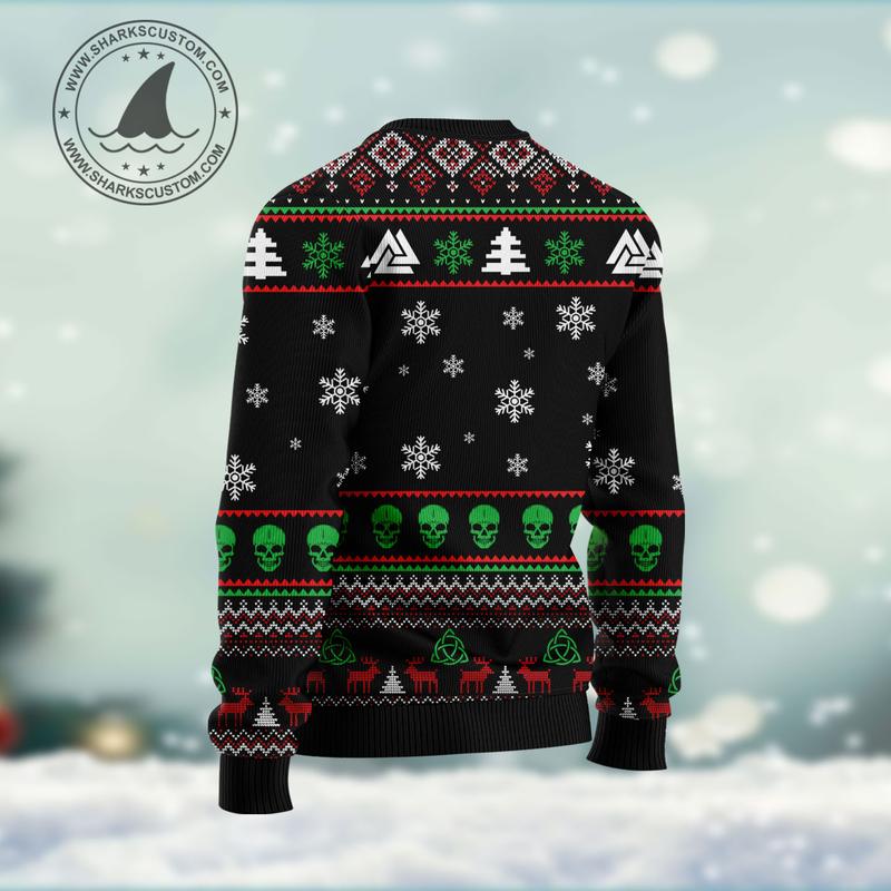 Viking Deck Valhalla Skulls Of Glory ugly Christmas sweater 1