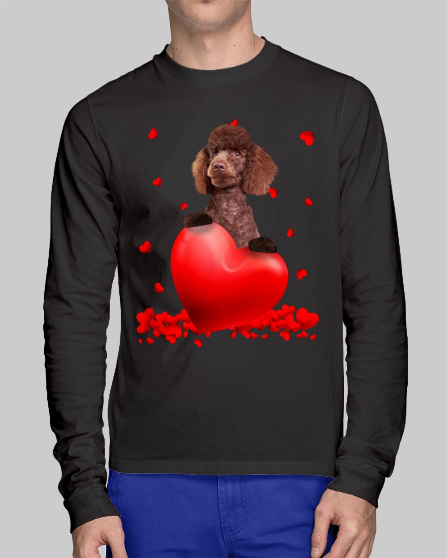 Brown Miniature Poodle Valentine Hearts shirt hoodie 10