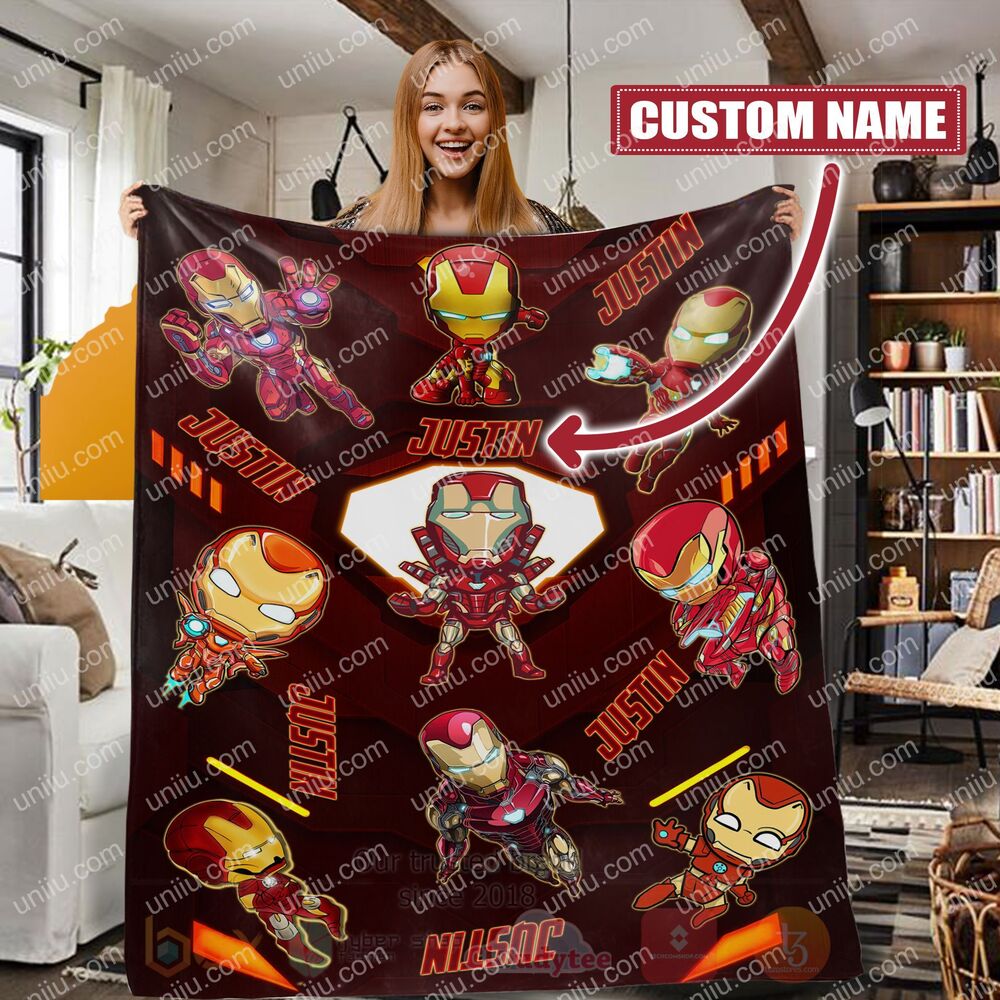 Iron Man Chipi Personalized Blanket