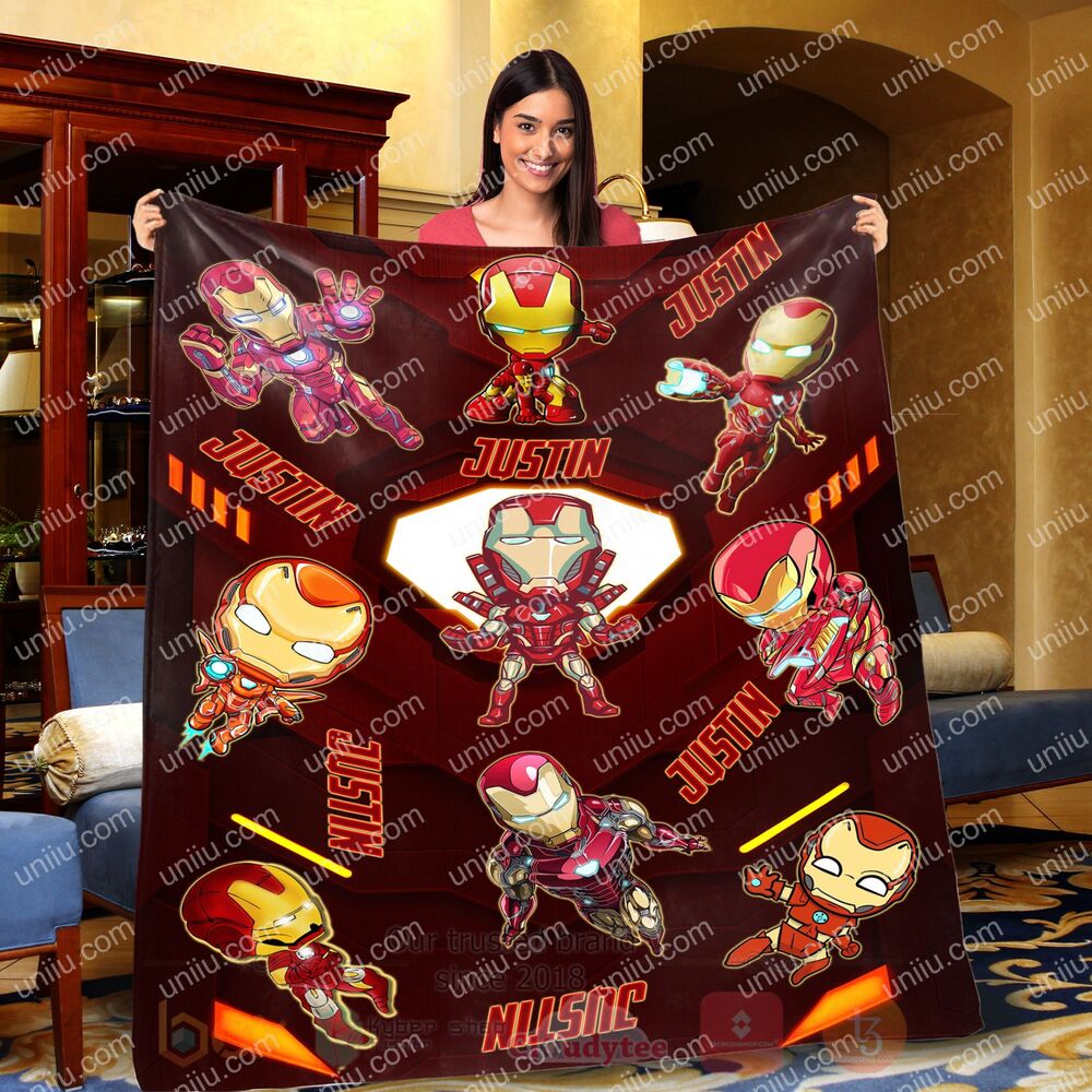 Iron Man Chipi Personalized Blanket 1