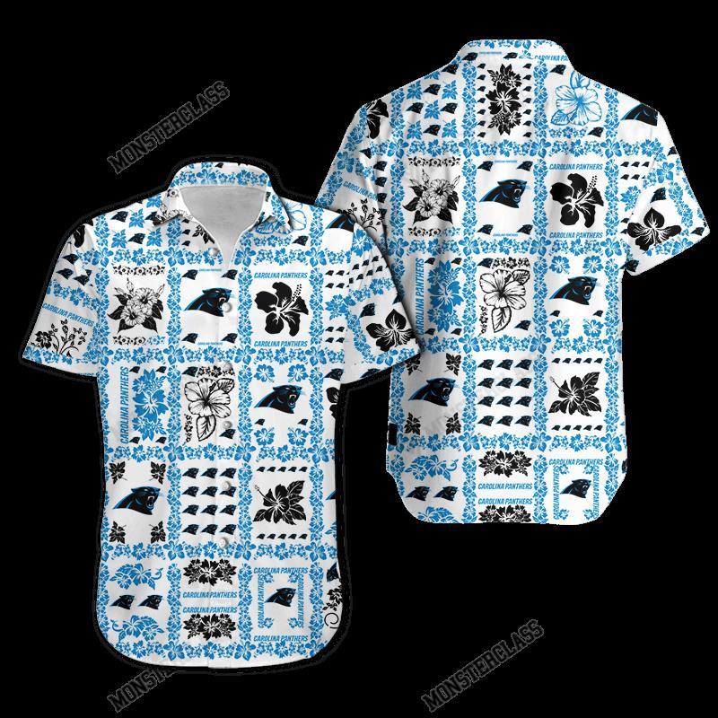 NFL Carolina Panthers Hibiscus Hawaiian Shirt Short