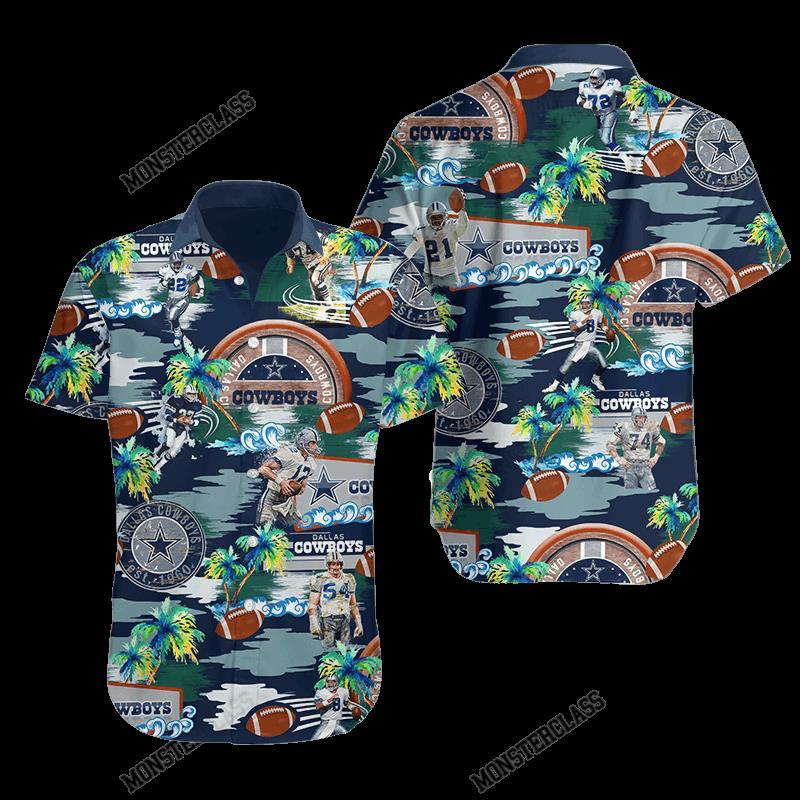 NFL Dallas Cowboys Tropical Island Hawaiian Shirt Short