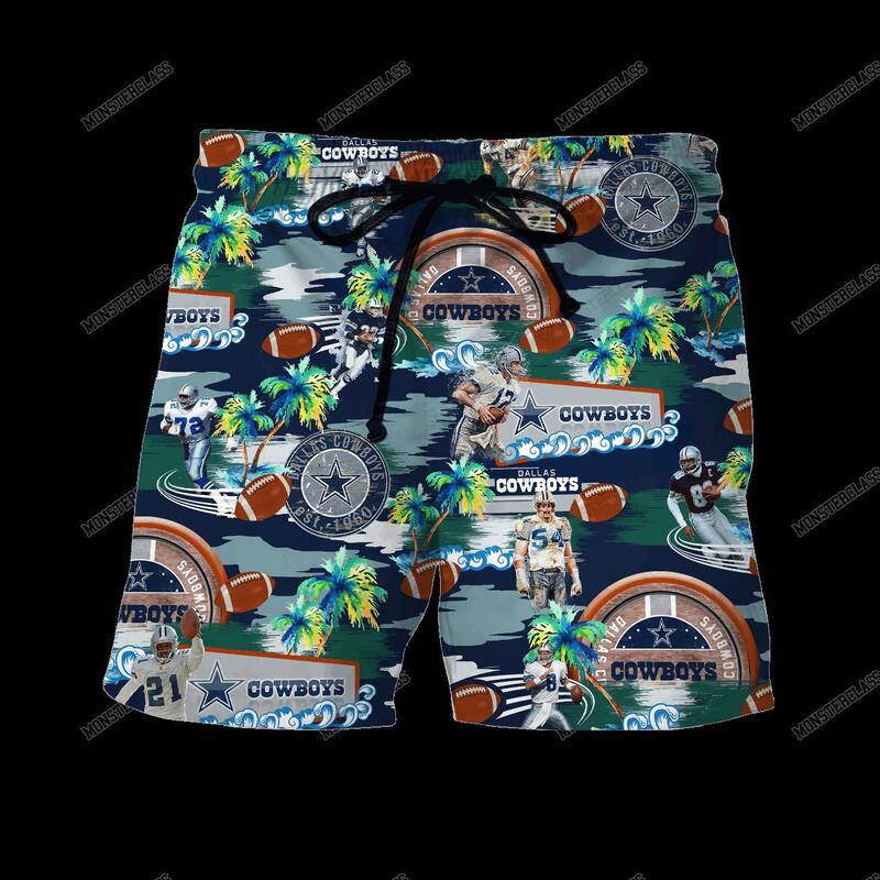 NFL Dallas Cowboys Tropical Island Hawaiian Shirt Short 1