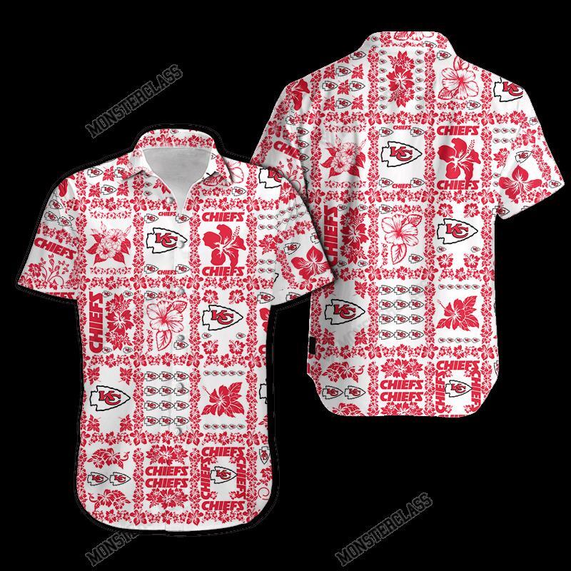 NFL Kansas City Chiefs Hibiscus Hawaiian Shirt Short