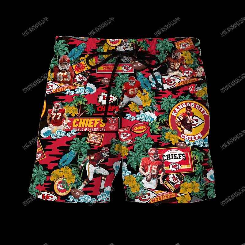 NFL Kansas City Chiefs Tropical Hawaiian Shirt Short 1