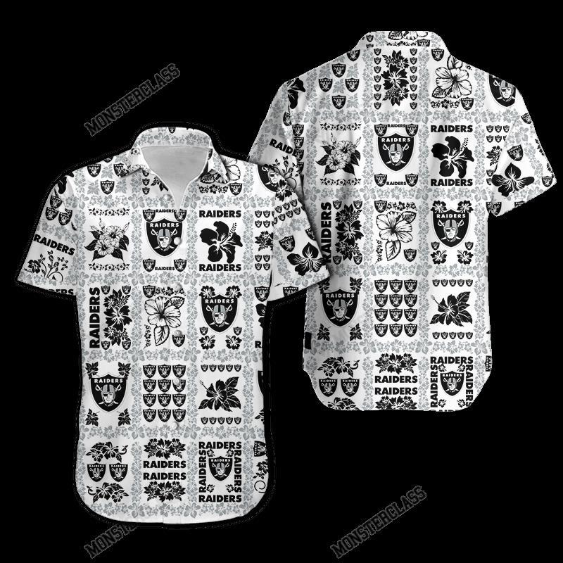 NFL Las Vegas Raiders Hibiscus Hawaiian Shirt Short