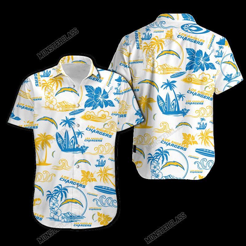 NFL Los Angeles Chargers Island Hawaiian Shirt Short