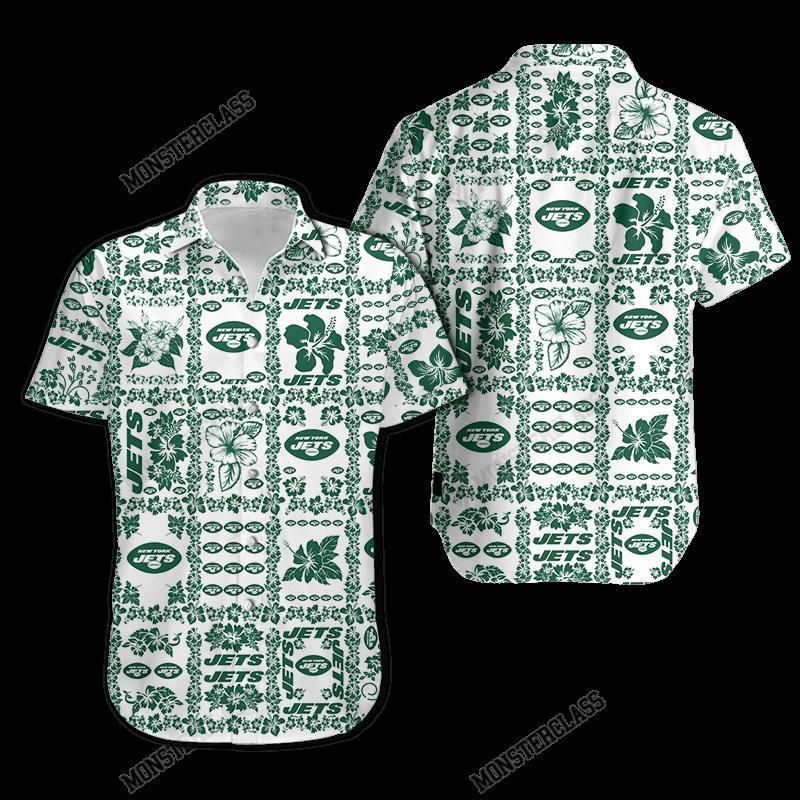 NFL New York Jets Hibiscus Hawaiian Shirt Short