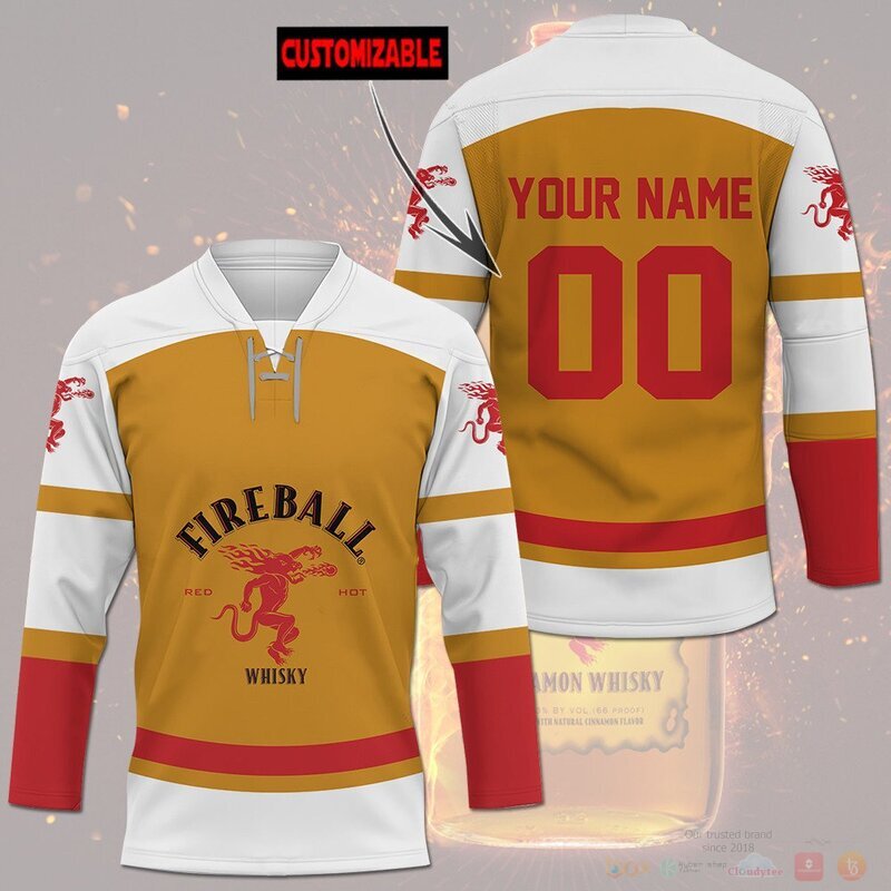 Personalized Fireball Cinnamon Whisky Hockey Jersey